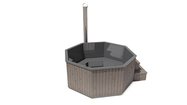 Hottub Deluxe Octa met interne kachel thermisch gemodificeerd, geschaafd vuren