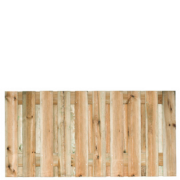 Tuinscherm Enschede geschaafd groen geïmpregneerd grenen 21-planks 180x90 cm