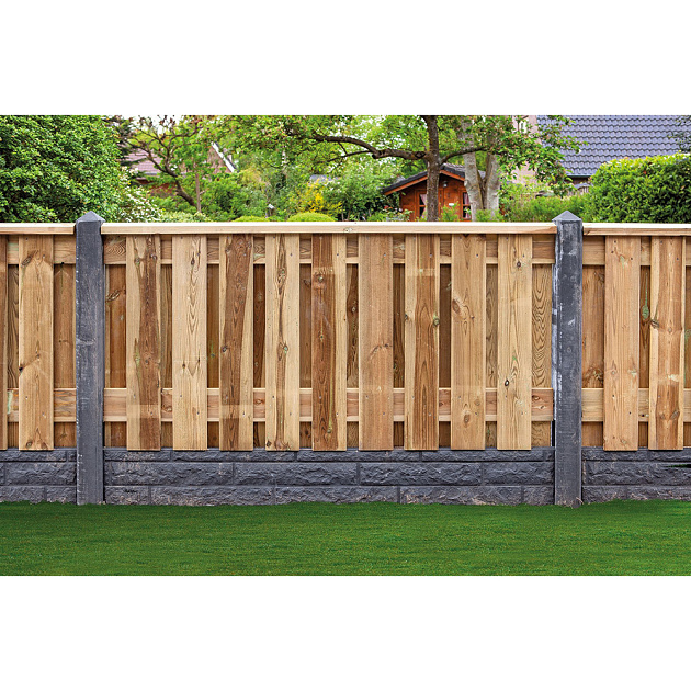 Tuinscherm Enschede geschaafd groen geïmpregneerd grenen 21-planks 180x90 cm