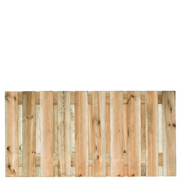 Tuinscherm Enschede geschaafd groen geïmpregneerd grenen 21-planks 180x90 cm
