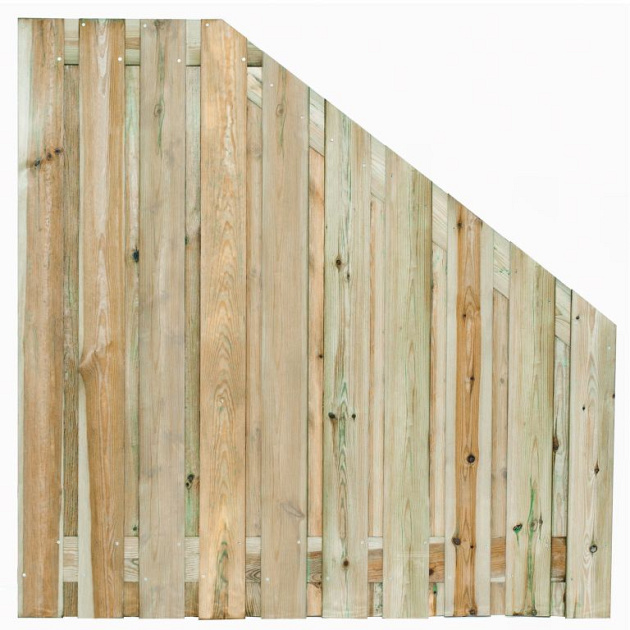 Tuinscherm Enschede geschaafd groen geïmpregneerd grenen 21-planks verloop 180x90/180 cm