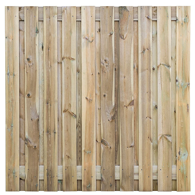 Tuinscherm Haaksbergen geschaafd groen geïmpregneerd grenen 21-planks, 180x180 cm