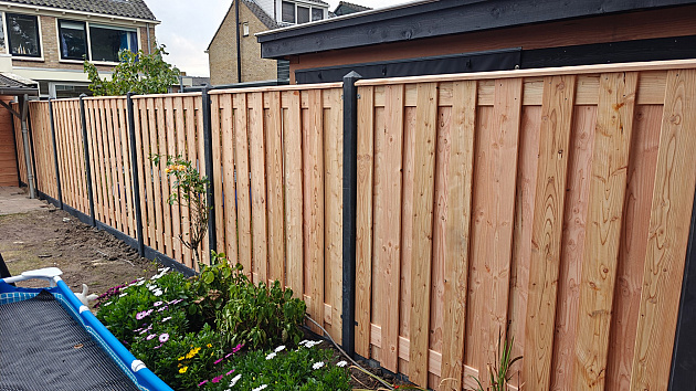 Tuinscherm Zillertal geschaafd onbehandeld Douglashout 17-planks 180x180 cm