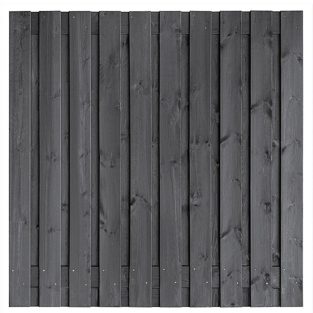 Tuinscherm Hengelo geschaafd zwart geïmpregneerd grenen 21-planks 180x180 cm