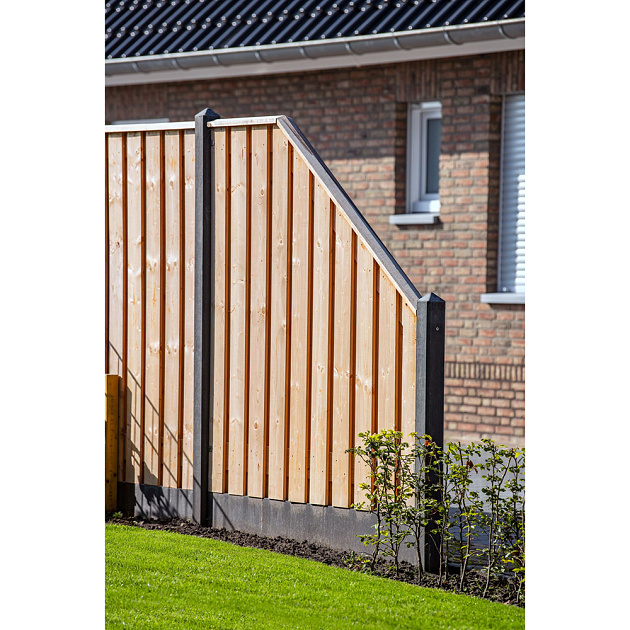 Tuinscherm Casablanca geschaafd geïmpregneerd Red Class hout 21-planks verloop 180x90/180 cm
