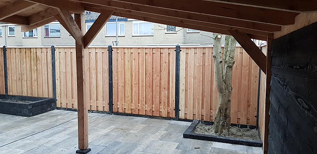 38155 jwoods tuinscherm red wood 19 planks afbouw links 180 90x180 cm geschaafd 91603