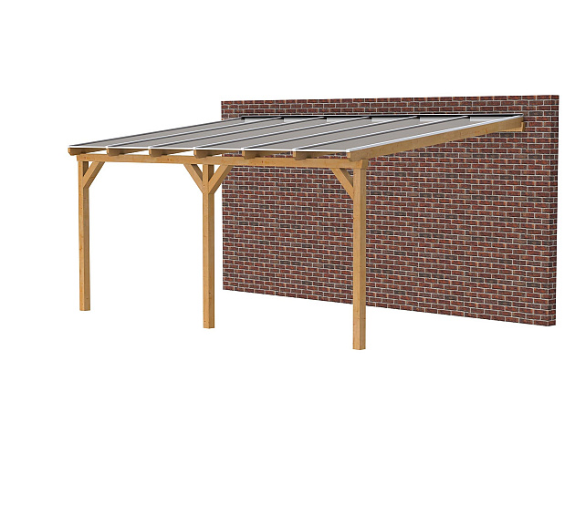JWOODS Douglas DHZ Veranda polycarbonaat 606x300cm, aanbouw