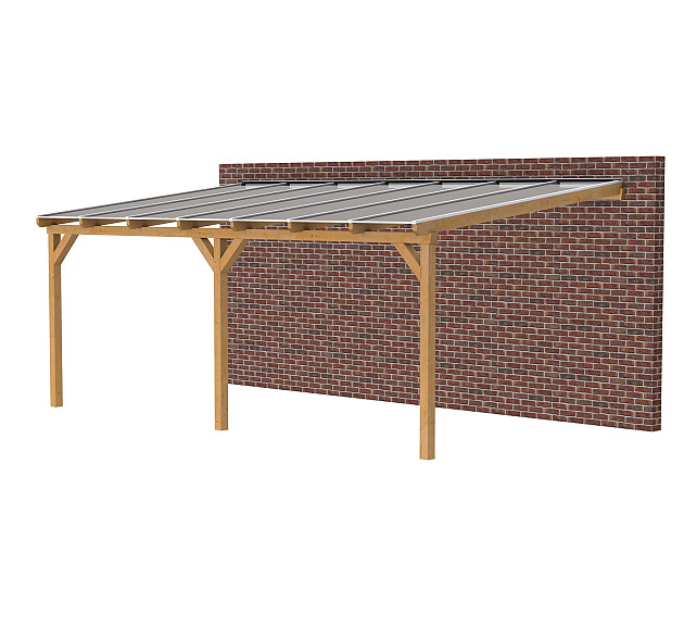 JWOODS Douglas DHZ Veranda polycarbonaat 706x350cm,aanbouw