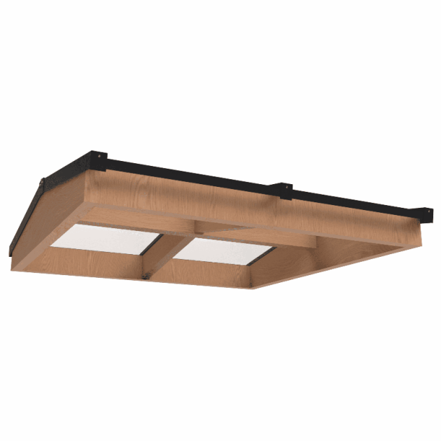 Douglas Zadeldak Lichtstraat Zwart 158,2(b) x 155(d) cm, 4-ruits Gelaagd 44.2 glas