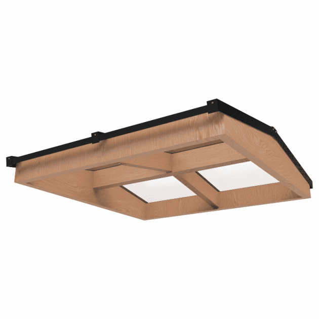 Douglas Zadeldak Lichtstraat Zwart 158,2(b) x 155(d) cm, 4-ruits Gelaagd 44.2 glas