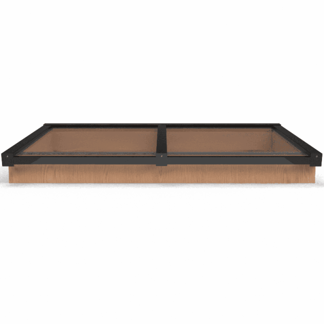 Douglas Zadeldak Lichtstraat Zwart 158,2(b) x 155(d) cm, 4-ruits Gelaagd 44.2 glas