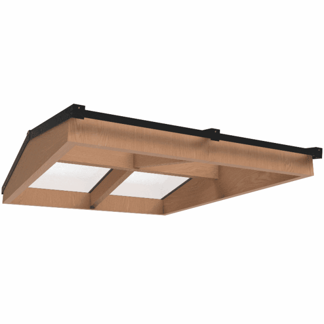 Douglas Zadeldak Lichtstraat Zwart 158,2(b) x 205(d) cm, 4-ruits Gelaagd 44.2 glas