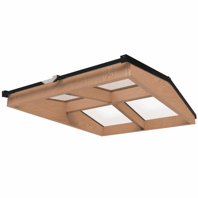 Douglas Zadeldak Lichtstraat Zwart 158,2(b) x 205(d) cm, 4-ruits Gelaagd 44.2 glas