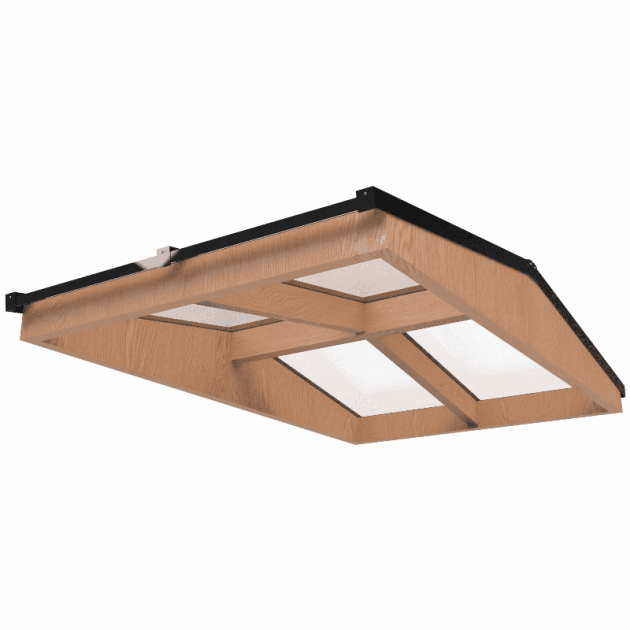 Douglas Zadeldak Lichtstraat Zwart 158,2(b) x 255(d) cm, 4-ruits Gelaagd 44.2 glas