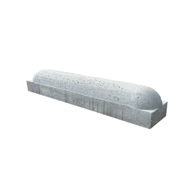 Stootband 20x17x95 cm 2 kanten rond Grijs