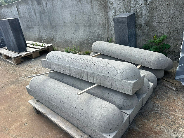 Stootband 20x17x95 cm 2 kanten rond Grijs