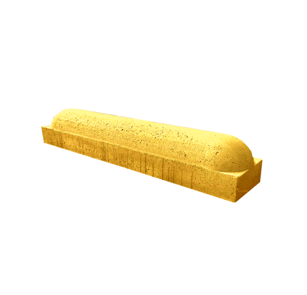 Stootband 20x17x95 cm 2 kanten rond Geel