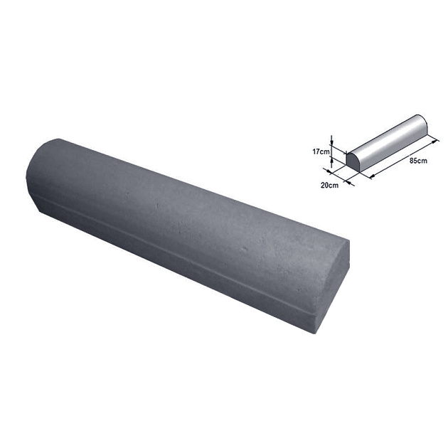 Stootband 20x17x85 cm 2 kanten recht Antraciet