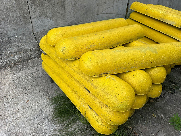 Plakband varkensrug 20x11x95 cm 2 kanten rond Geel