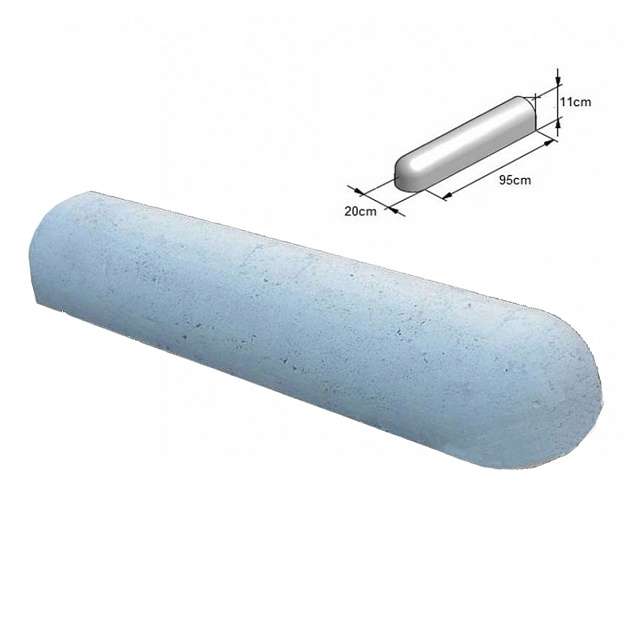 Plakband varkensrug 20x11x95 cm 1 kant rond en 1 kant recht Wit