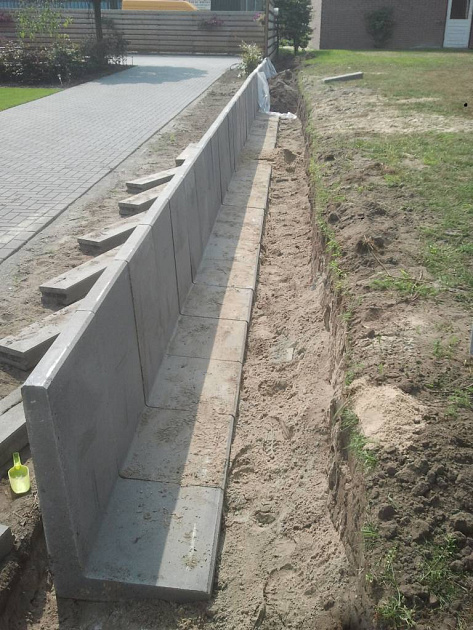 L-Element Honderd 50x50x100 cm (L x Voet x H) Grijs