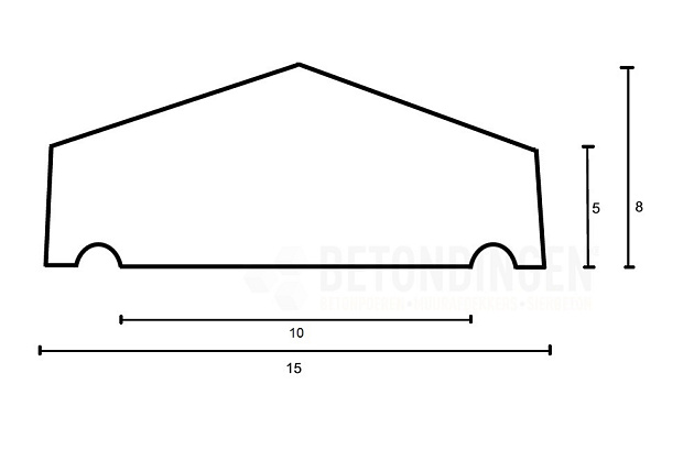 muurafdekb 15x100 zwart gecoat
