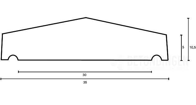 muurafdekb 35x100 zwart gecoat