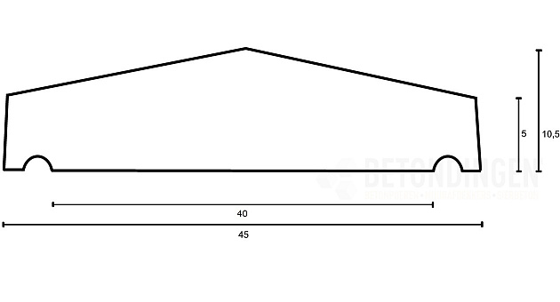 muurafdekb 45x100 zwart gecoat