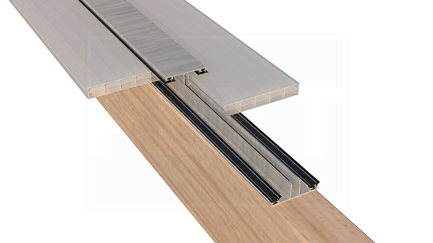 Polycarbonaat Daksysteem 306x350 cm, aanbouw