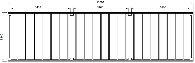 JWOODS Buitenverblijf XL Modern 1100x314 cm