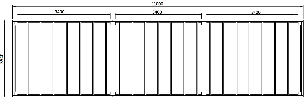 JWOODS Buitenverblijf XL Modern 1100x354 cm