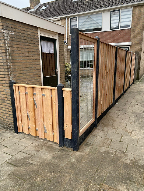 Red Wood Tuindeur Geschaafd op stalen frame 100x90 cm