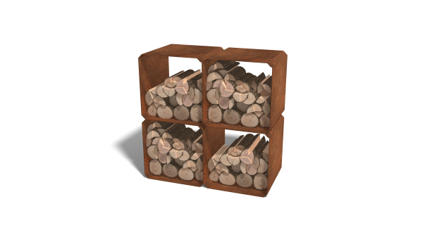 Houtopslag Colorado cortenstaal - 4 stuks