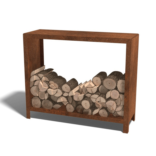 Houtopslag Indiana cortenstaal 120x40x100 cm
