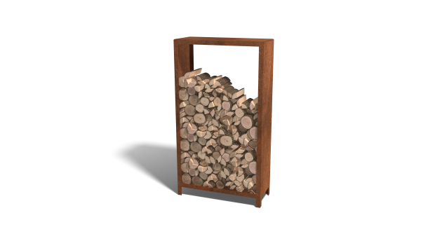 Houtopslag Indiana cortenstaal 100x40x180 cm