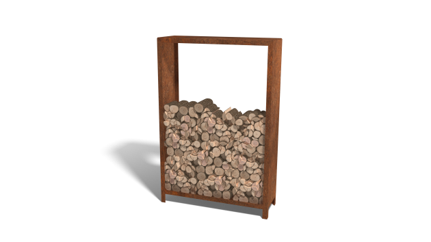 Houtopslag Indiana cortenstaal 120x40x180 cm