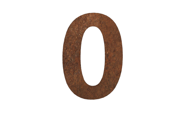 Huisnummer 0 cortenstaal 30 cm