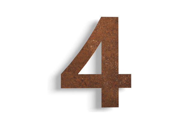 Huisnummer 4 cortenstaal 50 cm
