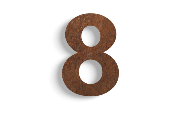 Huisnummer 8 cortenstaal 50 cm