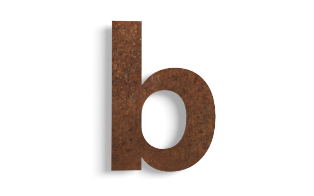 Huisnummer b cortenstaal 22 cm