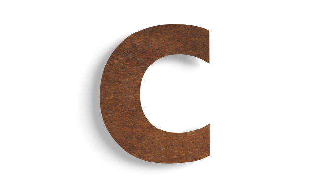 Huisnummer c cortenstaal 30 cm