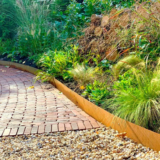 Cortenstaal kantopsluiting recht complete set 2400x0,2x15 cm