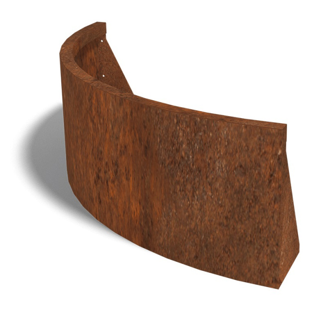 Cortenstaal keerwand buitenbocht 100x100x40 cm