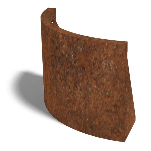 Cortenstaal keerwand buitenbocht 50x50x40 cm