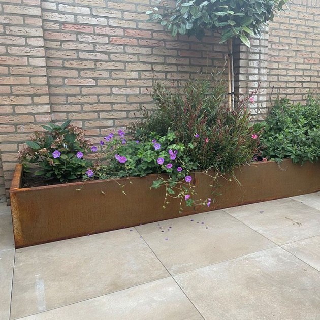 Cortenstaal keerwand recht 200x20x30 cm