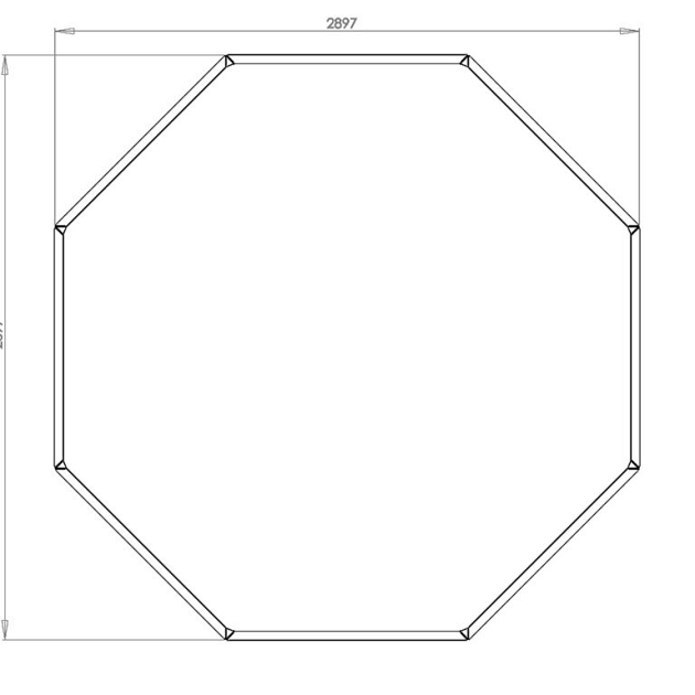 Cortenstaal achthoekige plantenbak Chicago 120, 289,7x289,7x80 cm
