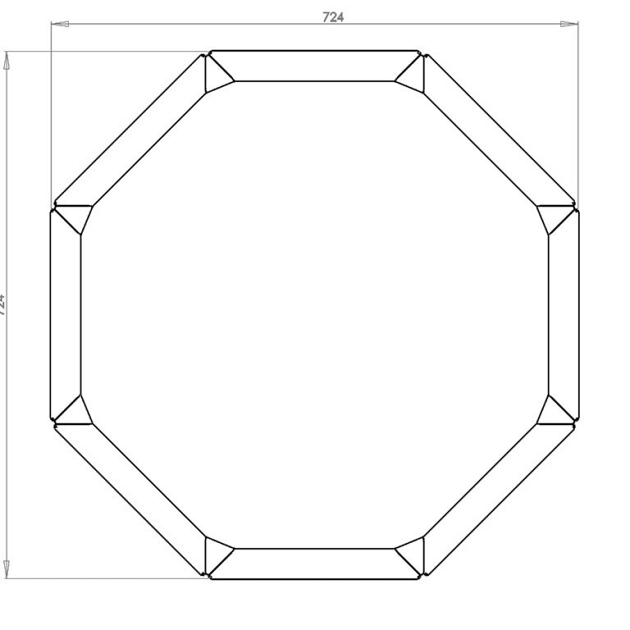 Cortenstaal achthoekige plantenbak Chicago 30, 72,4x72,4x40 cm geen bodemplaat