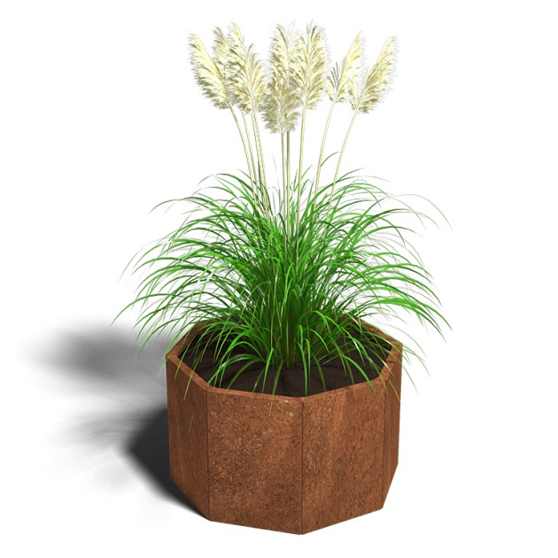 Cortenstaal achthoekige plantenbak Chicago 40, 96,6x96,6x60 cm