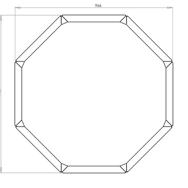 Cortenstaal achthoekige plantenbak Chicago 40, 96,6x96,6x80 cm