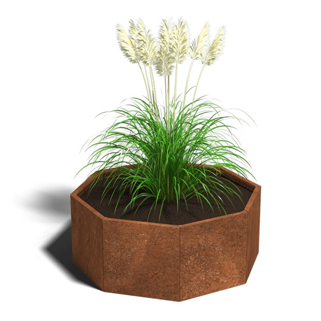 Cortenstaal achthoekige plantenbak Chicago 60, 144,9x144,9x40 cm